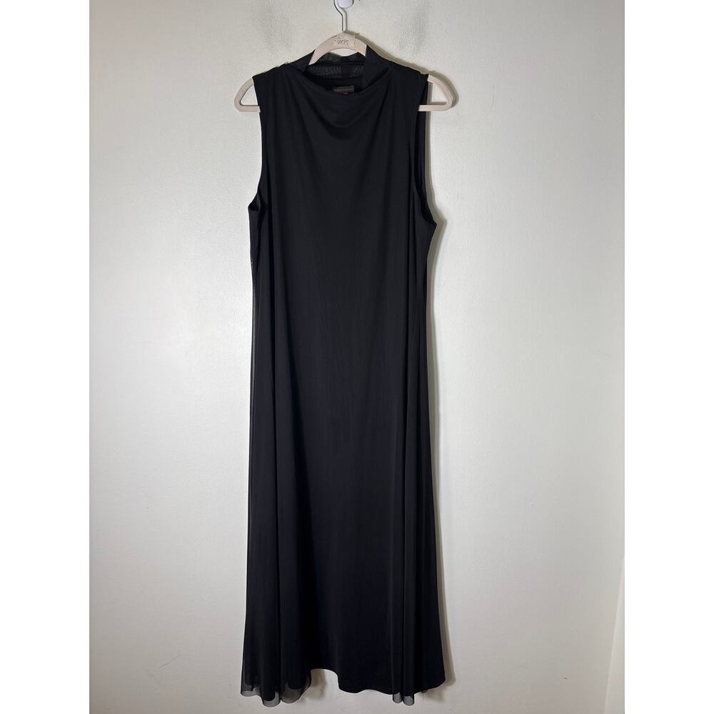 NWT Vince Camuto Black Sleeveless Funnel Neck Maxi Dress Sz XL